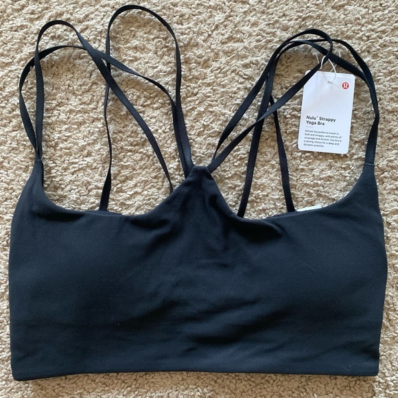 lululemon athletica Tops - Lululemon Nulu Strappy Yoga Bra BLK Black Size 4 New w/ Tag